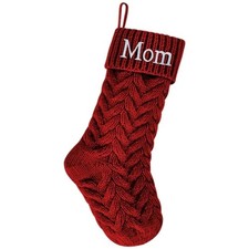 18 Inches Personalized Initial Monogram Christmas Stockings Burgundy Family