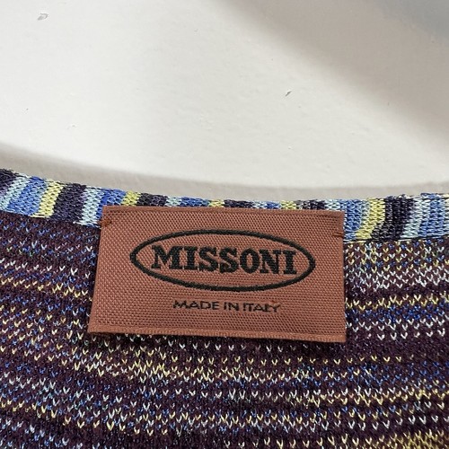 Vestido Missoni Mujer Talla M 42 Multicolor Púrpura Diseñador Vibrante Clásico Oficina - Imagen 3 de 8