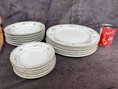 Vintage Noritake Barton 6305 (PERFEKT) 6 Speiseteller 6 Schüsseln 6 kleine Schüsseln