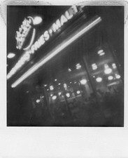 VINTAGE POLAROID PHOTO ODDITY ABSTRACT NEON LIGHTS STOREFRONT STREET SCENE STILL