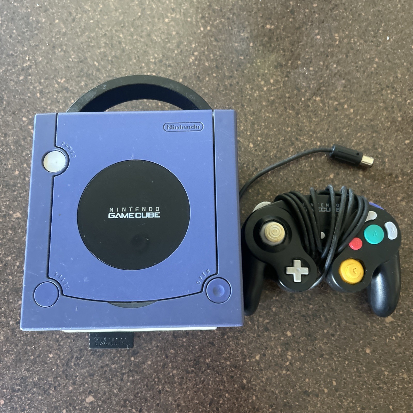 Nintendo GameCube Indigo Purple Console Bundle W/ Controller & Cords (DOL-001)
