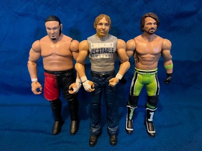 3 WWE Mattel Action Figures! AJ Styles, Dean Ambrose, Samoa Joe! GOOD CONDITION!