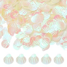 1200-Pack Seashell Sequins, 100g Shell Shape Loose SequinsAB Beige
