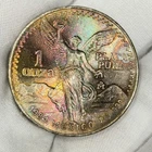 1984-Mo 1 Onza 1oz .999 Silver Libertad Mexico Casa de Moneda Coin RAINBOW TONER