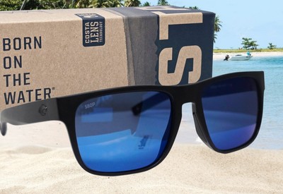 Green Lens Costa Del Mar Men's Spearo Square Sunglasses, Multi, 56