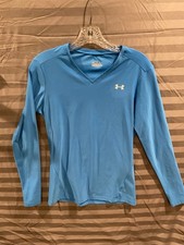 Womens Under Armour Heat Gear Blue  XL  Longsleeve V-Neck