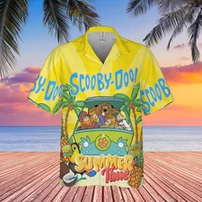 scooby doo hawaiian shirt, summer time, aloha shirt
