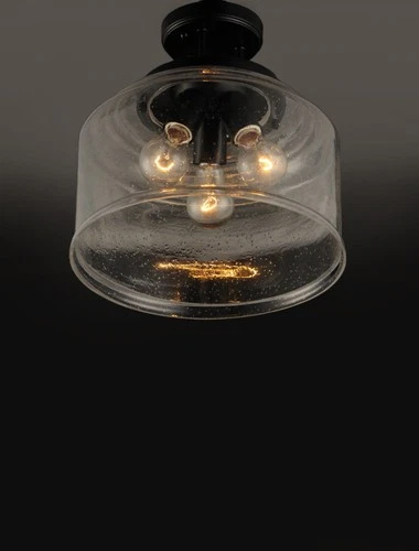 Maxim 12271CD Acadia 3 Light 13"W Semi-Flush Drum Ceiling Fixture - Nickel - Picture 11 of 12