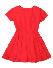 VINTAGE Womens A-Line Dress UK 12 Medium Red BS10