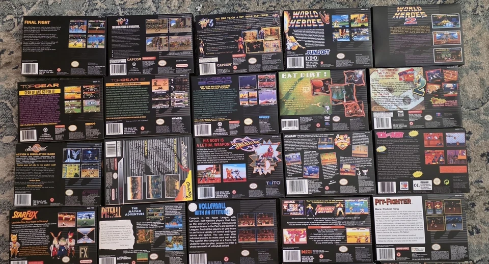 Lot of 20 SNES BOXES & 20 Protective Cases. Super Nintendo. **READ** - Image 2 of 3