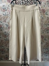 Lululemon Can You Feel The Pleat Crop Light Ivory Texture Wide Leg 10 Medium