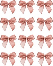 12 ROS&Eacute;GOLD Satinband Schleifen selbstklebend - 5 cm Schleifenbreite