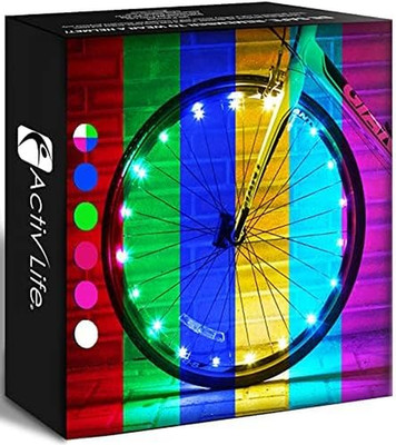 Activ Life 2-Tire Pack LED Bike Wheel Lights with Batteries Included, Get 100% B