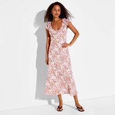 Wild Fable Women's Chiffon Ruffle Sleeveless Maxi Dress - Floral