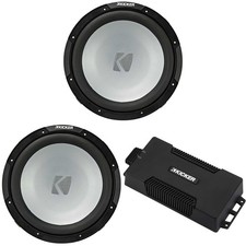 Kicker 48PXA6001 Weatherproof Powersport Mono Amp  2 12" 4 Ohm Free-Air Ma...