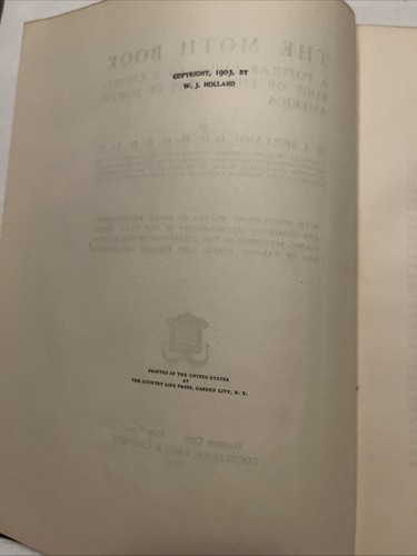 The Moth Book By W J Holland 1922 - Picture 7 of 16