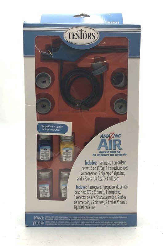 Testors Amazing Air Airbrush Paint Kit 282821 with Propellant & Paints NIB