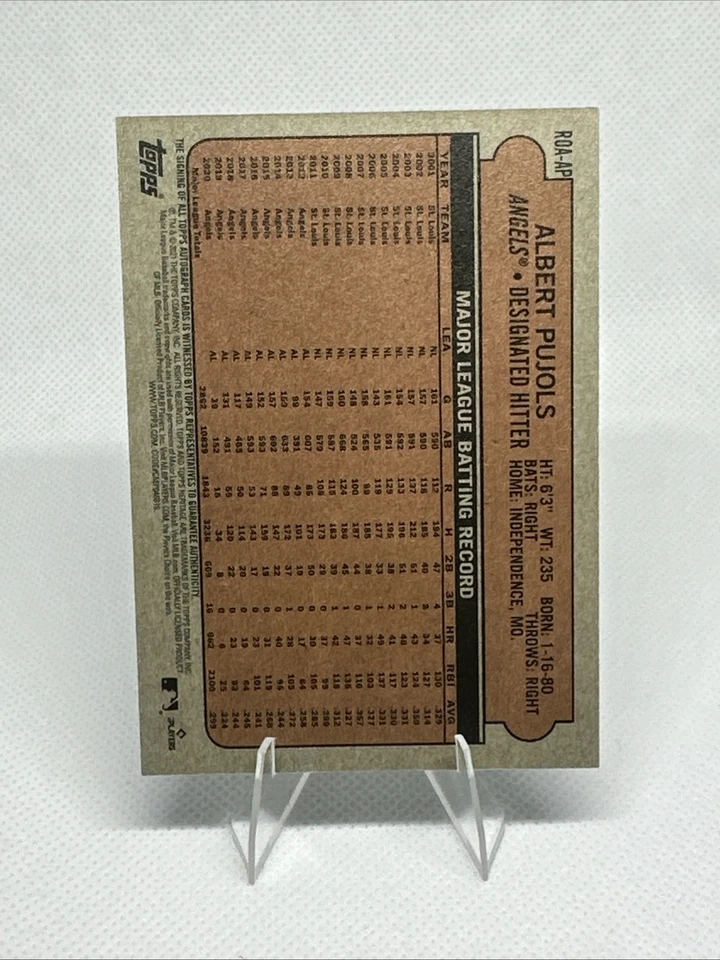 2021 Topps Heritage High Number - Autógrafos reais Albert Pujols #ROA-AP (AU) - Imagem 2 de 2