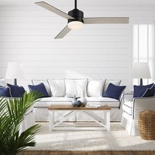 Hampton Bay Madison 52" Matte Black Indoor Ceiling Fan w/ LED Remote NEW
