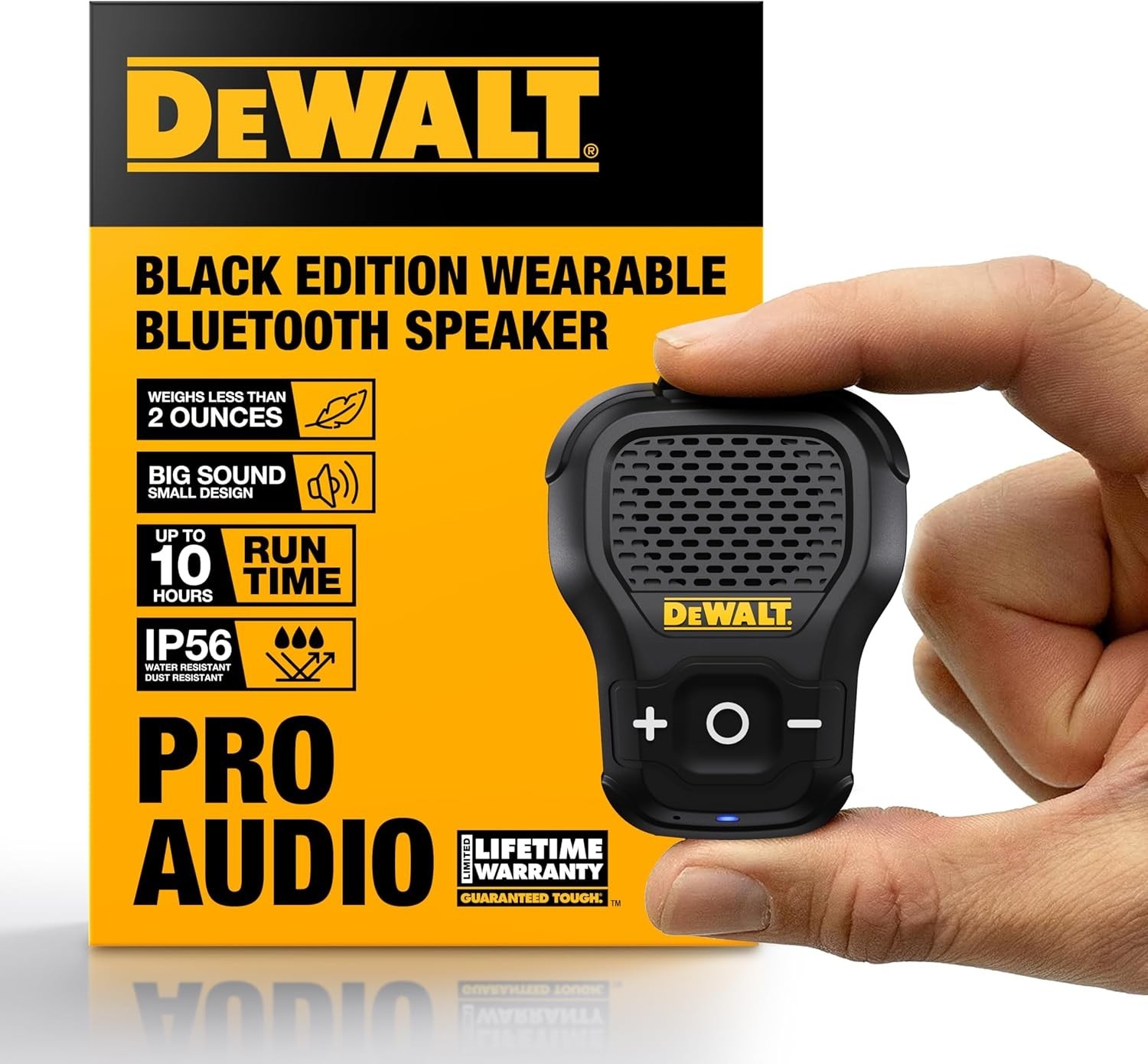 Wearable Bluetooth Speaker [Onyx Edition - Black] Clip-On Wi