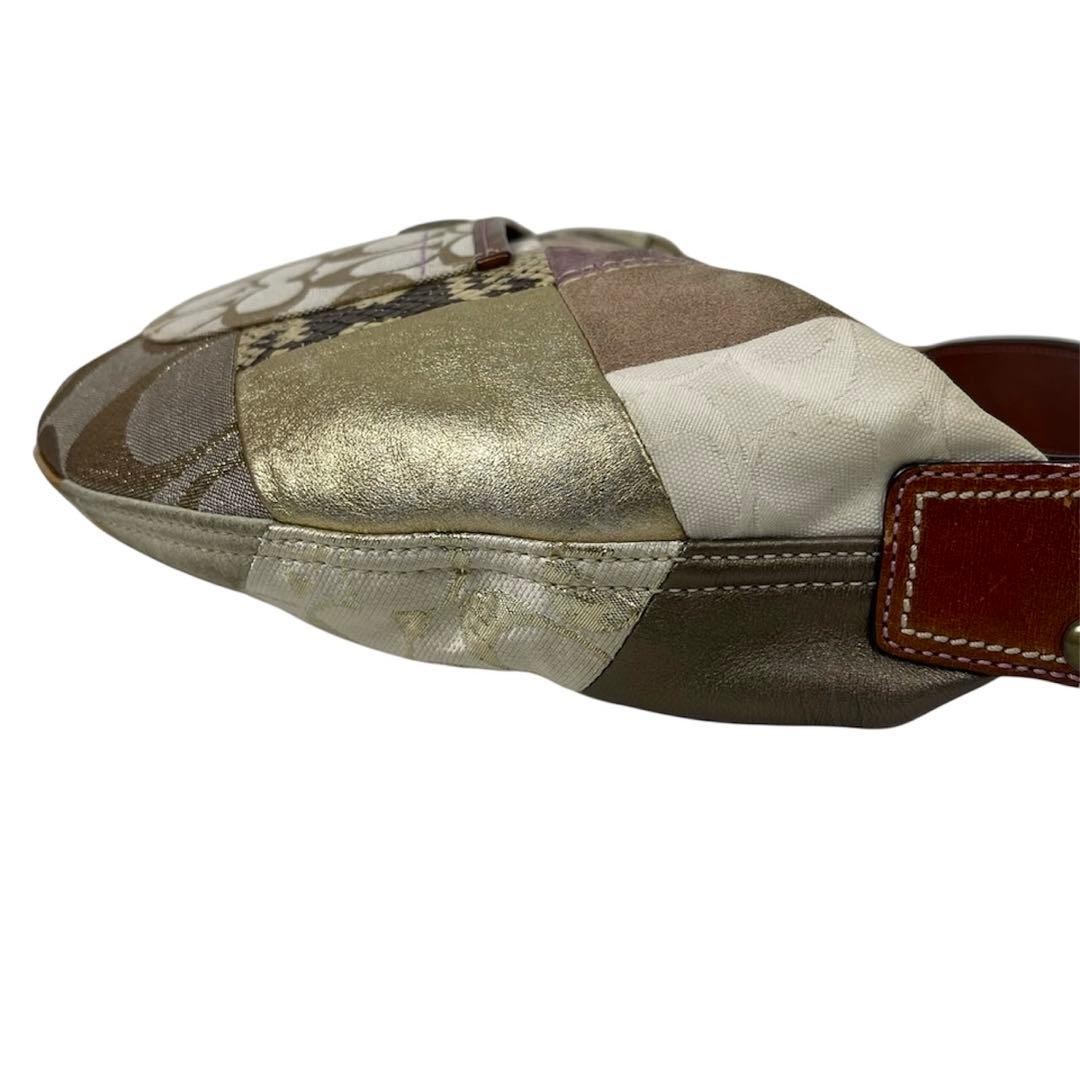 Coach patchwork 10019 Half Moon Shoulder Bag Leat… - image 23