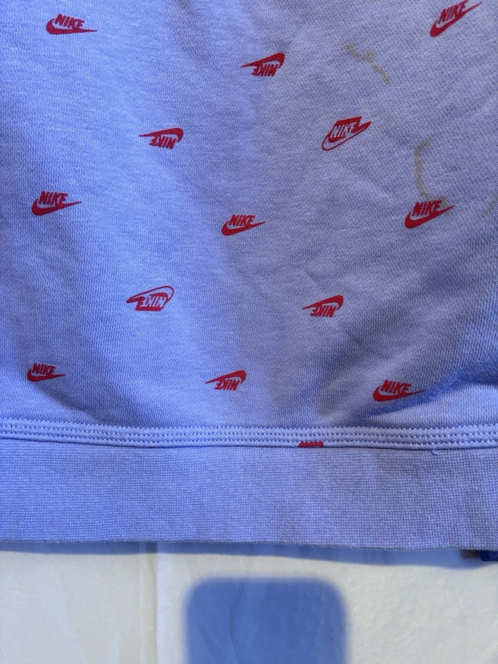 Sudadera con Capucha Nike Juvenil Grande Púrpura Rojo Swoosh Estampado Completo Pullover Informal Foto 3 de 4