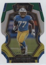 2022 Panini Select Premier Level Green & Yellow Prizm Die-Cut Zion Johnson 2qw