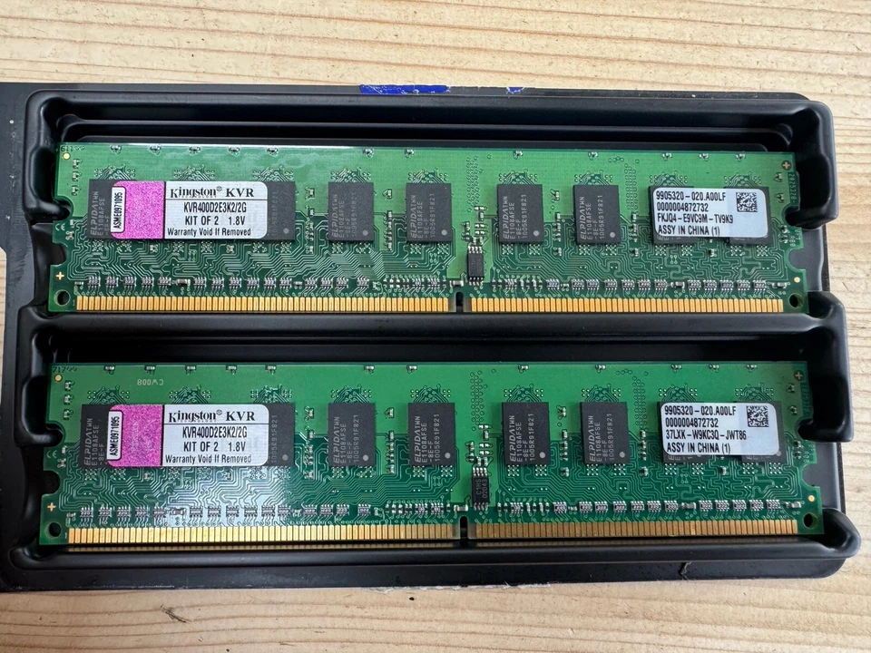 Kingston 2GB PC2 - 3200 CL3 ECC 240 - Pin DIMM Kit (2 pcs.) KVR400D2E3K2/2G - Image 2 of 4
