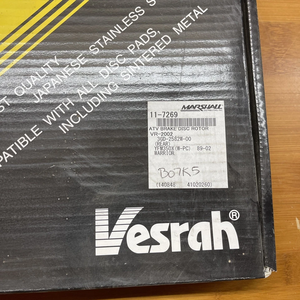 VESRAH VR-2002 NUEVO DISCO FRENO TRASERO ROTOR YAMAHA WARRIOR YFM350X 1990-2003 Foto 4 de 4