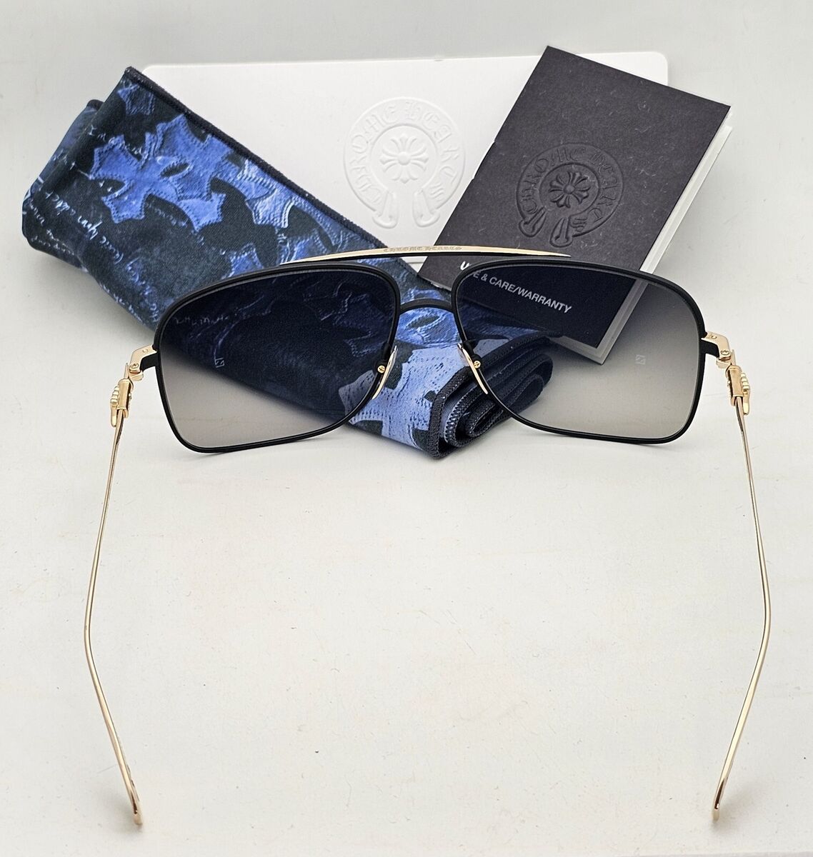 New Chrome Hearts STAINS VII MBK/GP 62-14 Sunglasses Black New Chrome Hearts STAINS VII MBK/GP 62-14 Sunglasses Black