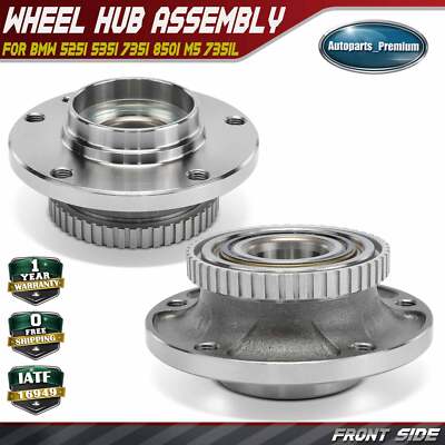 2pcs Front Wheel Hub Bearing Assembly for BMW 525i 535i 735i 850i M5 735iL 750iL