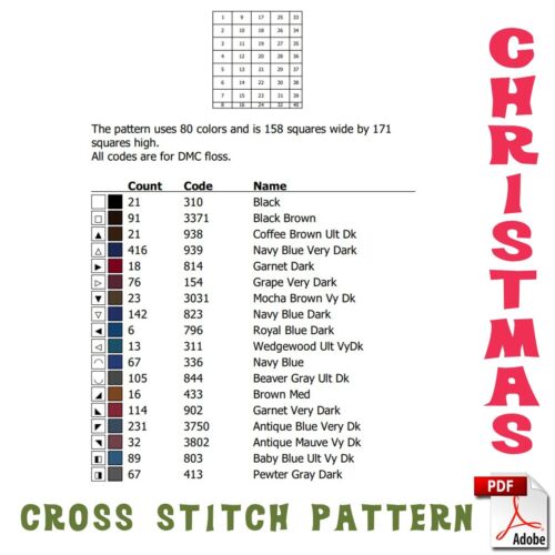 DIGITAL DOWNLOAD PDF Christmas decorations Cross Stitch Pattern - Picture 3 of 4
