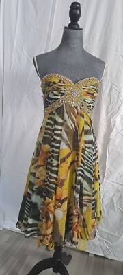 Schnäppchen! -  Abendkleid Forever Unique, britischer Afrika-Look, Größe EUR 36