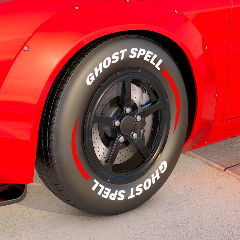 Permanent Tire Lettering Sticker GHOST SPELL 1.06" For 14"22" Wheel W