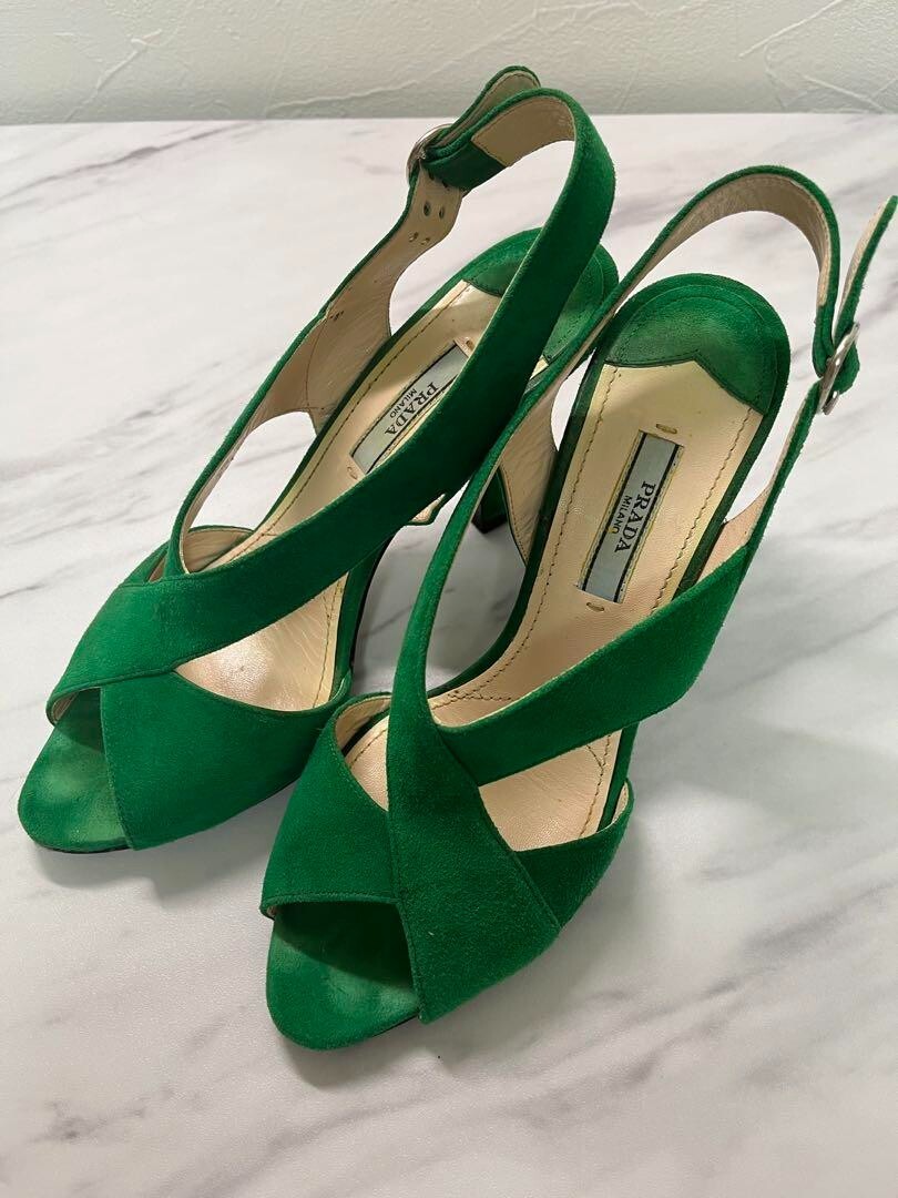 Prada Sandals, Platform Suede Sandals, Green, Size 37, US 6.5 | eBay