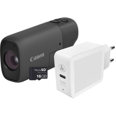Canon Powershot Zoom Essential Kit  schwarz + Zubehörpaket