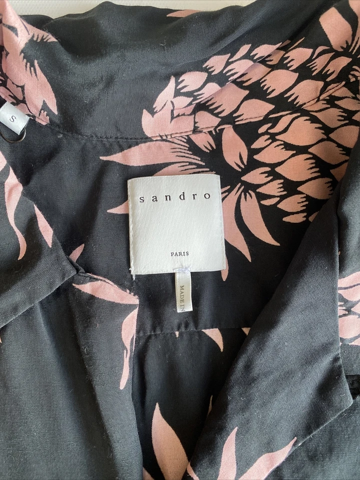 Conjunto de traje de natación Sandro para hombre con bolsillos forrados negro/rosa Foto 2 de 4