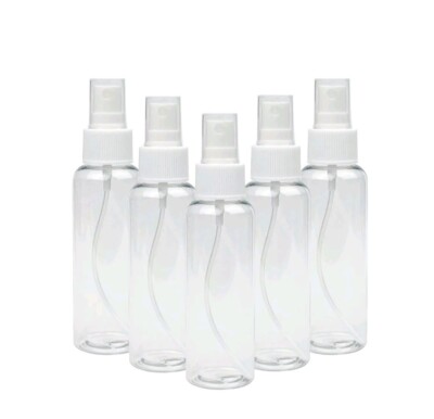 100 BULK - 100ML Leere Plastikflasche + Sprühkappen 4 Gele & Lotionen [100 in Packung] UK