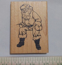 Wood Mounted Rubber Stamp - Santa