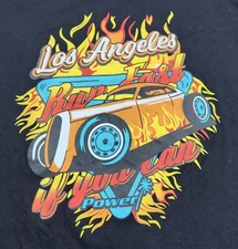 ROMWE Los Angles "Run Fast If You Can - Power" Printed T-Shirt Mens Sz Small