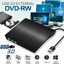 Slim External USB 3.0 DVD RW CD Writer Drive Burner Reader Player For Laptop PC