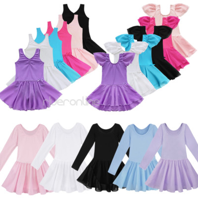 Girls Gymnastics Dress Toddler Kid Leotard Ballet Tutu Skirt Dance Wear Clothing