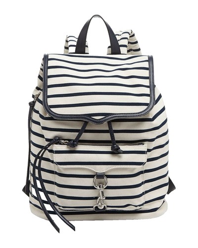 NEW Uri Minkoff Unisex Navy Blue Drawstring Square Backpack  display picture 2