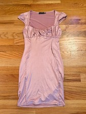 Pretty Little Thing Mini Stretch Bodycon Style Dress With Cap Sleeve Size 4