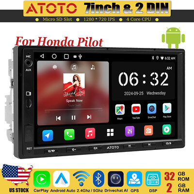 ATOTO A5L 7IN 2Din Android Car Stereo Radio Wireless Carplay GPS For Honda Pilot