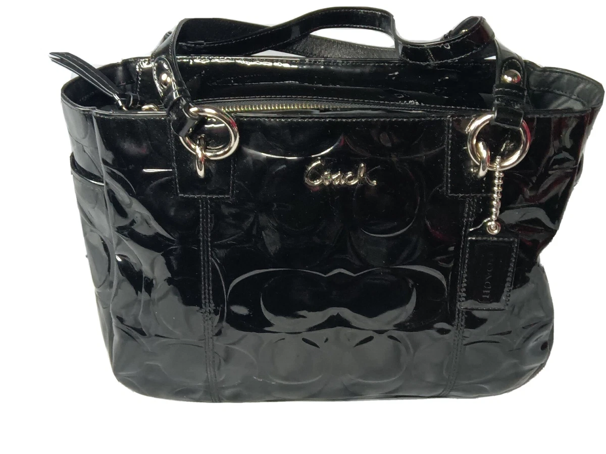 Coach Patent Leather Signature Embossed Gallery Tote Bag 17728