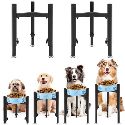 Gisafai 2 Pcs Adjustable Elevated Dog Bowl Stand, Adjustable Height 9-15 Inch...