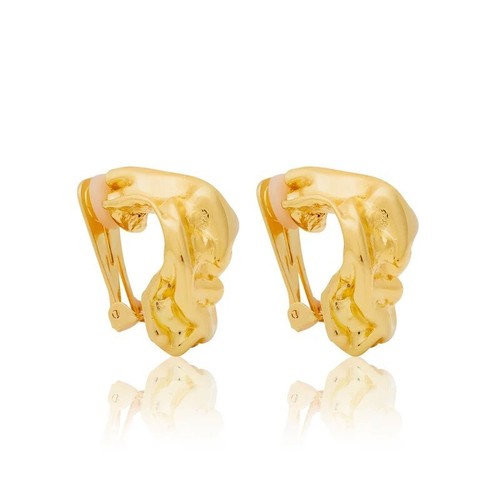 KENNETH JAY LANE KJL CHUNKY Abstract SCULPTED HOOP EARRINGS Clip-Ons NEW - Picture 14 of 16