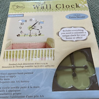 Once Upon A Wall Vinyl Wall Clock (Walk In The park) NWBox Nursery Or Office