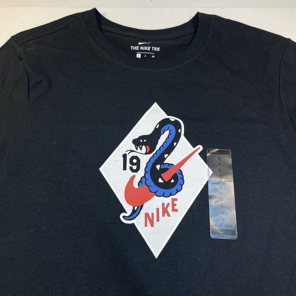 NEW NWT NIKE Diamond 19 Snake Logo TEE T SHIRT Sz Mens S Black